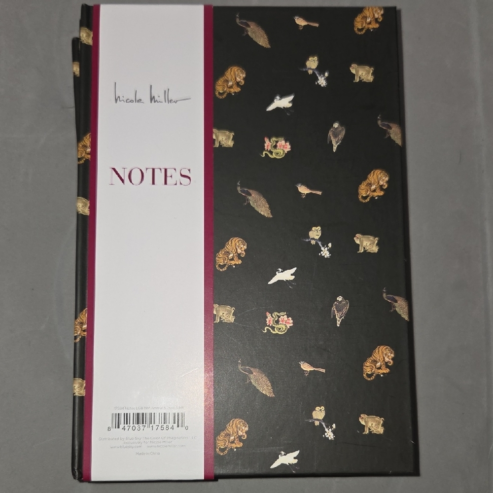Nicole Miller Black and Gold Animal Pattern Journal